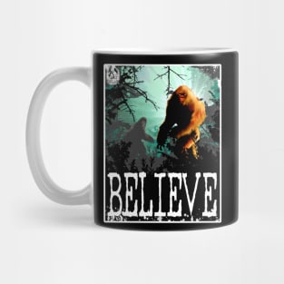 Bigfoot Believe Sasquatch Retro Sci-Fi Vintage Book Cover Cool Forest Mug